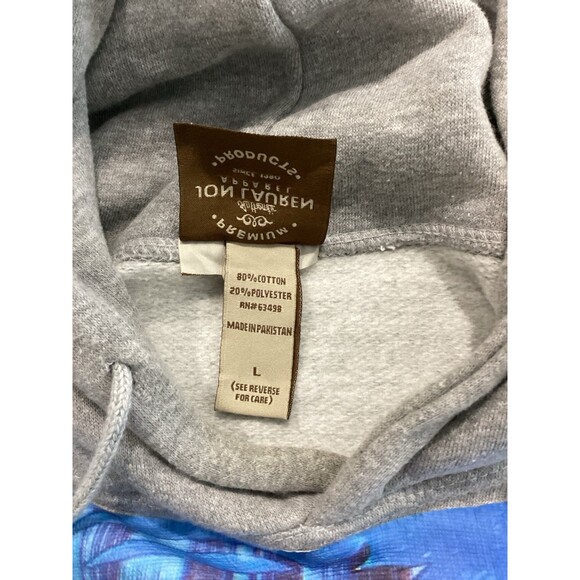Jon Lauren Apparel Sweatshirt Unisex Size L Color Gray Blue Lock Pullover Hoodie - Picture 6 of 9